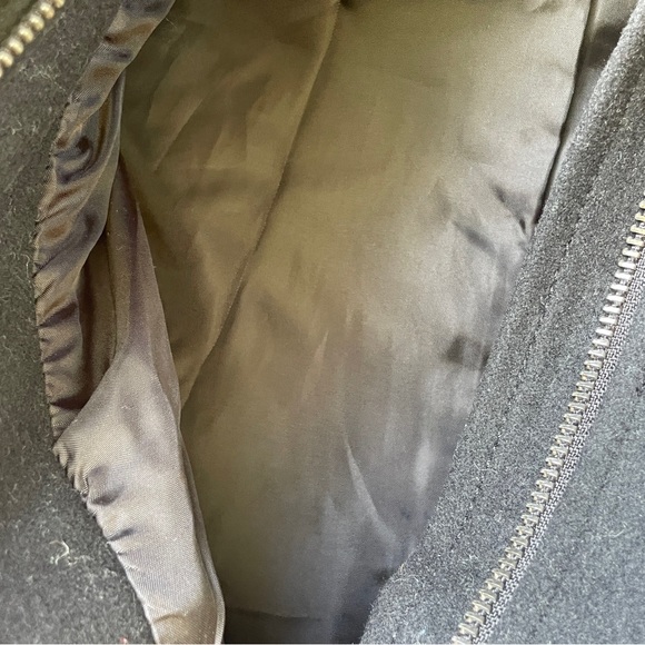 Double Breasted Black Wool Jacket Winterweight Full Lined Zipper & Snap … - Picture 12 of 13